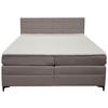 Boxspringbett Mitto mit Topper 180x200 cm - Taupe/Schwarz, KONVENTIONELL, Textil/Metall (180/200cm)