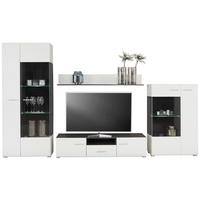 Szekrénysor Concerto - fekete/fehér, Modern, faalapú anyag/Üveg (308/190/41cm)