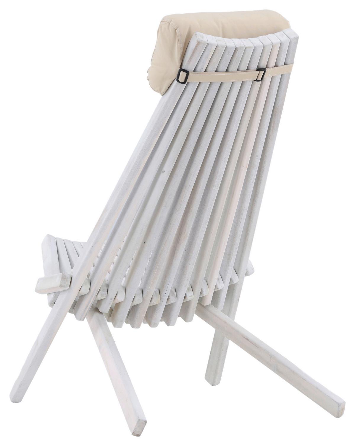 Strandsessel Wetterfest Asta Holz - Weiß, KONVENTIONELL, Holz (57/79/73cm) - Gardenson