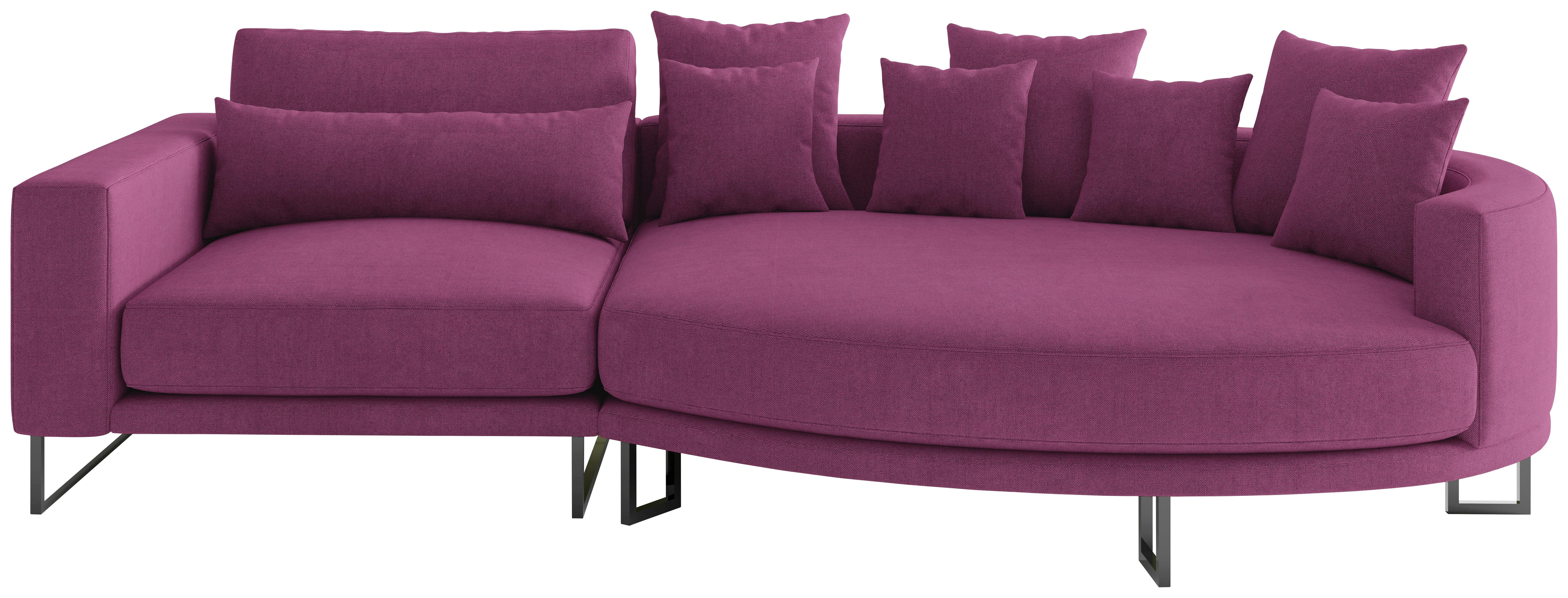 Bigsofa Natalia Magenta S: 283x150 Cm - Magenta/Schwarz, Design, Textil (283/150cm) - Livetastic