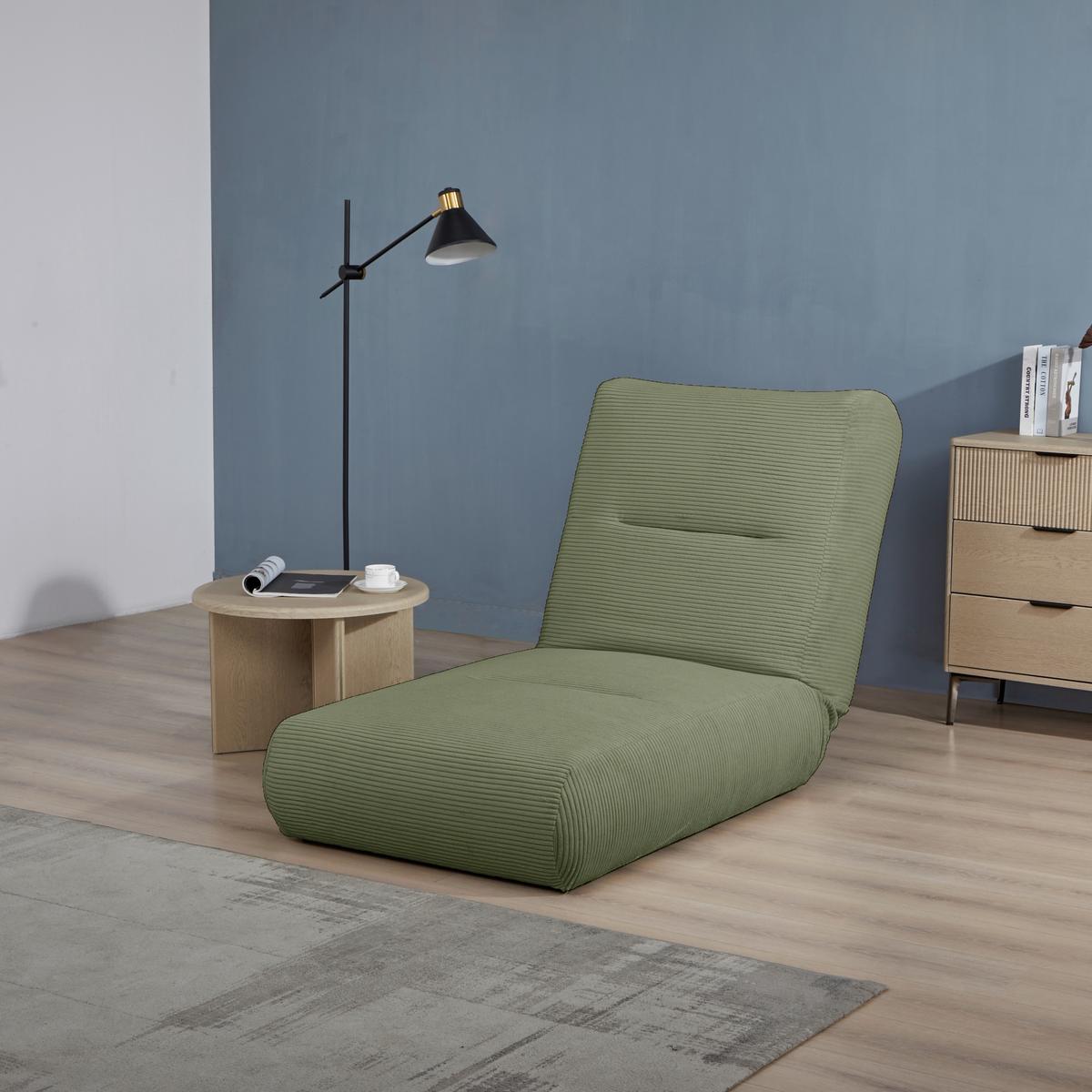 Schlafsessel Luna Olivgrün B: 80 Cm - Olivgrün, Design, Textil (81/88/160cm) - Livetastic
