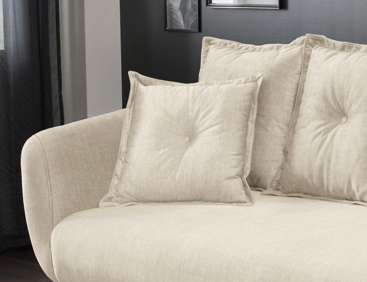 3-sitzer-sofa Baggio Beige, Schwarz, B: 236 Cm - Beige/Schwarz, MODERN, Textil (236/94/103cm) - Livetastic