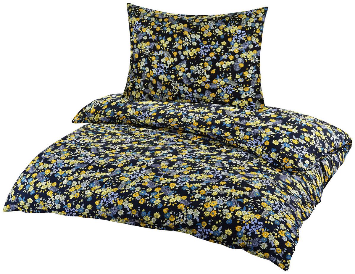 Ágyneműhuzat-garnitúra Brigit - sötétkék/sárga, Modern, textil - Luca Bessoni