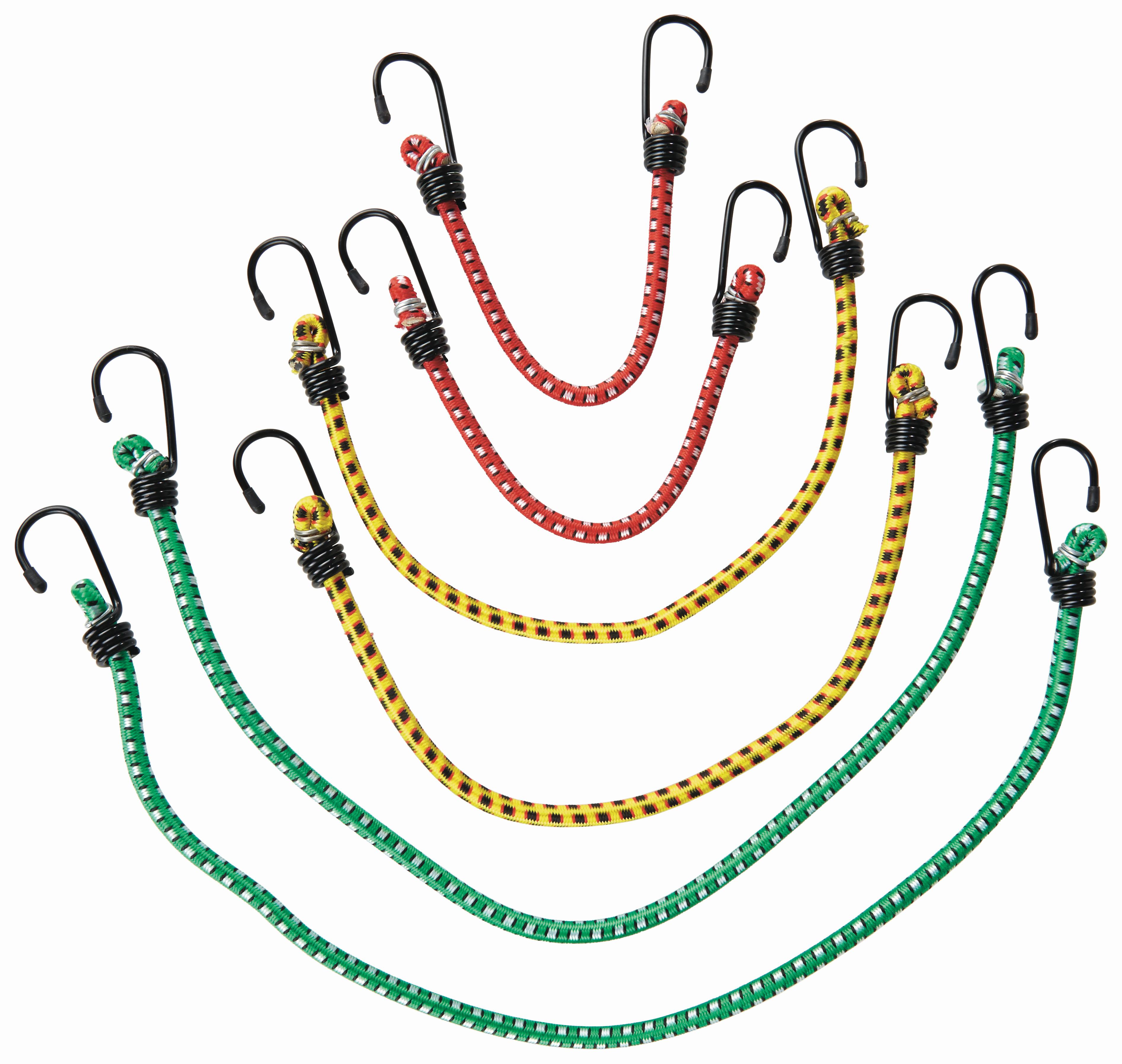 Spanngummi L: 30-60 cm 6er-Set, TÜV-Geprüft - Gelb/Rot, KONVENTIONELL, Kunststoff/Metall (30-60cm)