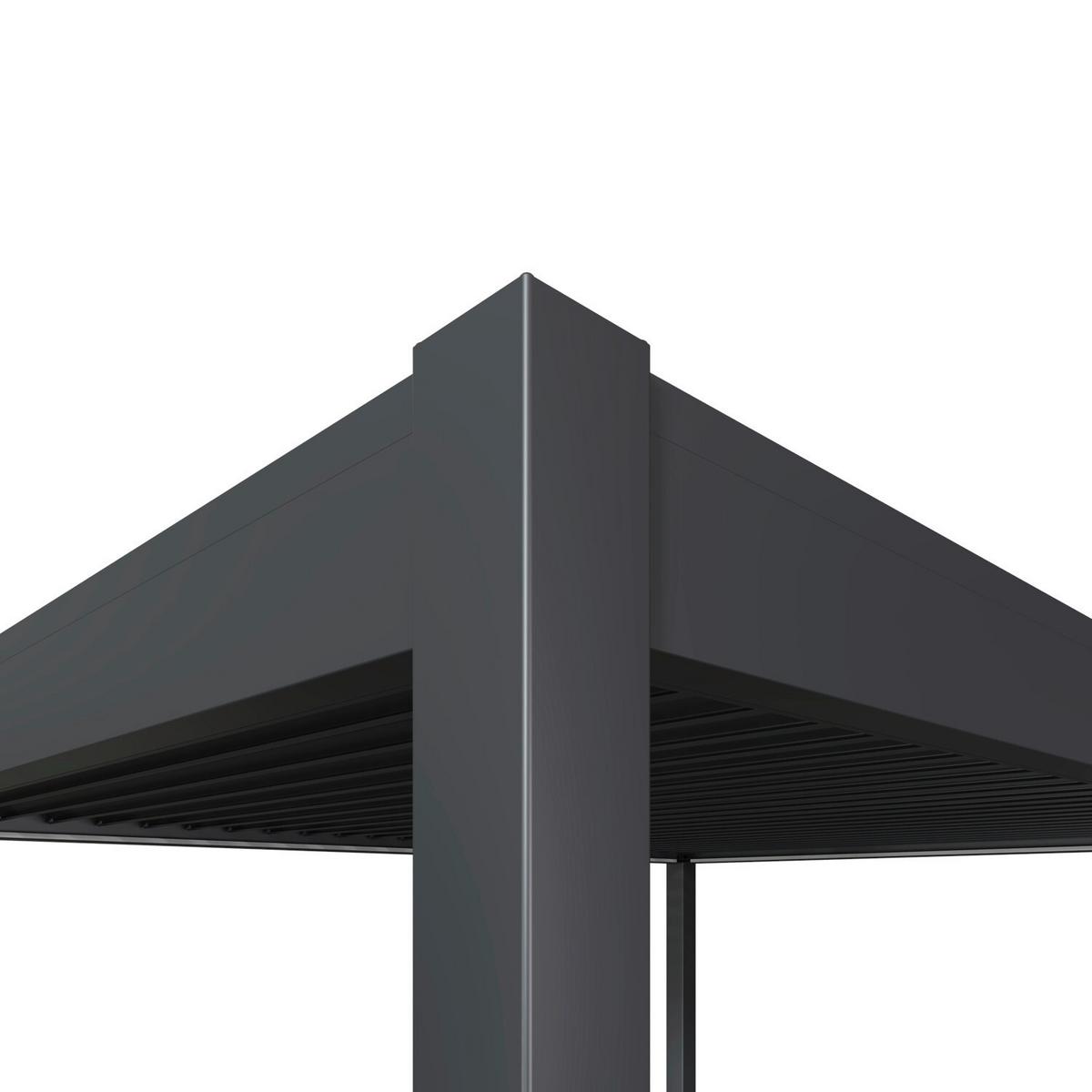 Pergola Deluxe Plus 400x400cm Wetterfest, Elektrisch - Anthrazit, Basics, Metall (400/255/400cm) - WEIDE
