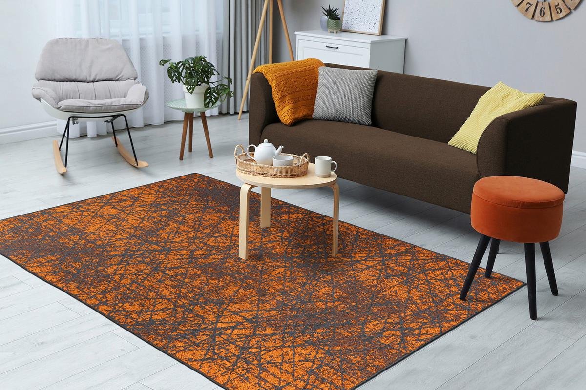 Teppich Orange Kalevi 200 80x150 cm Naturfaser - Orange, KONVENTIONELL, Textil (80/150cm)