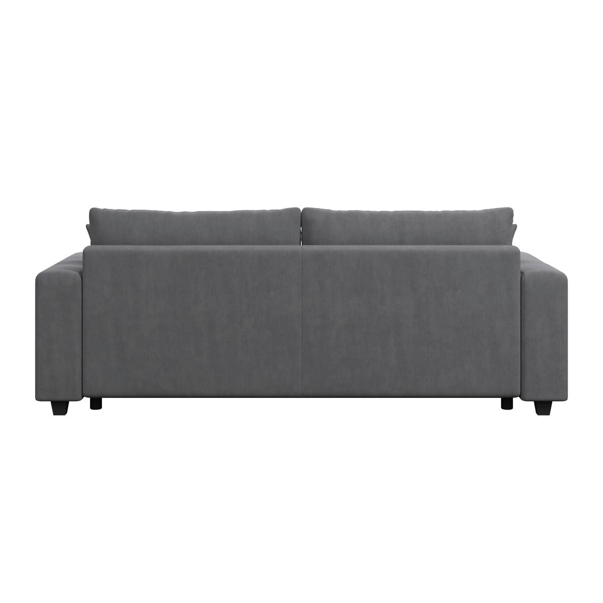 Veľká pohovka LILY, antracitový velúr, s vankúšmi - čierna/antracitová, Trend, kov/drevo (240/90,5/119cm) - Luca Bessoni