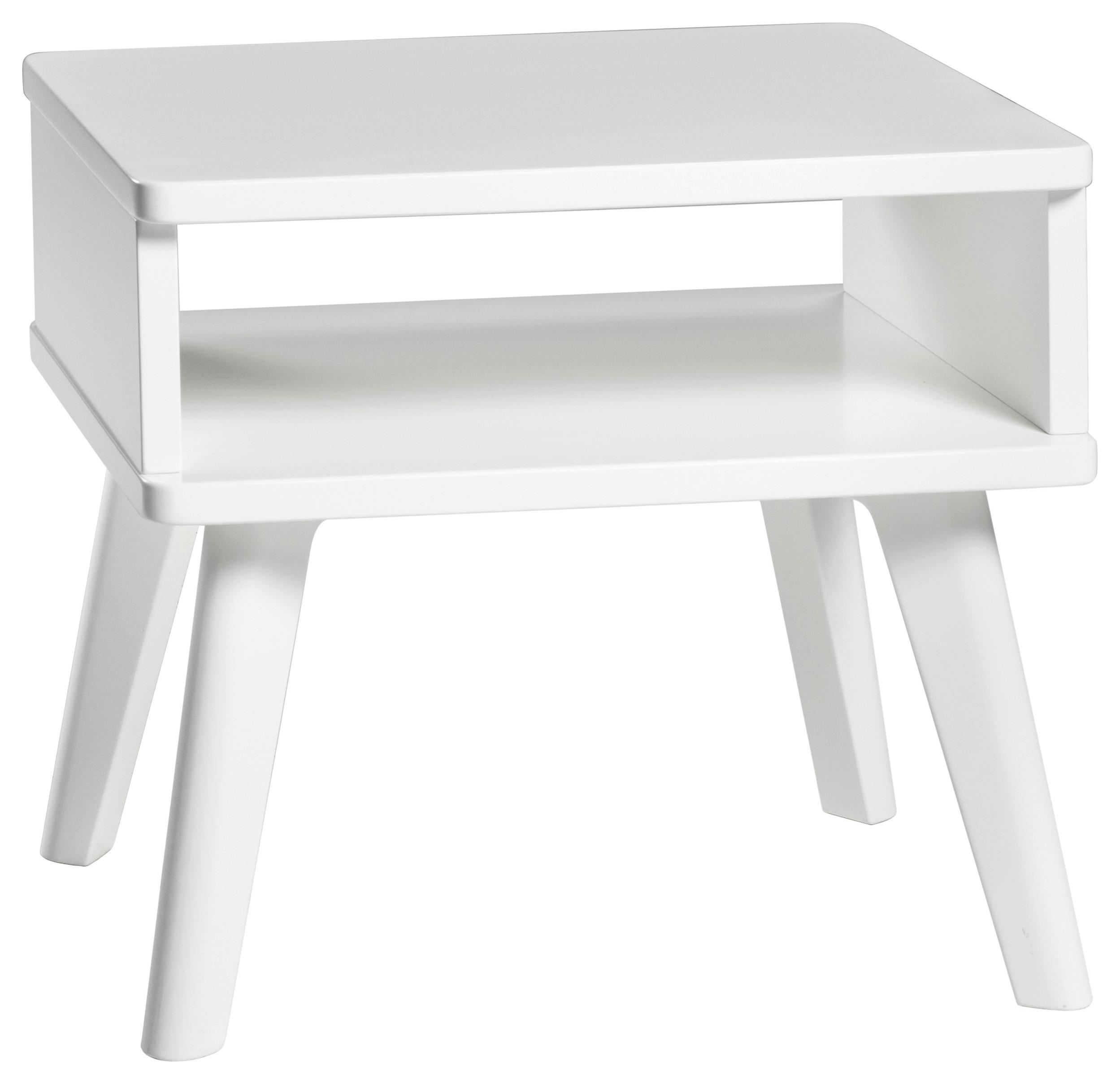 Nachtkästchen Lounge, Weiß B: 48 Cm - Weiß, Design, Holzwerkstoff (48/38/42cm) - Hasena