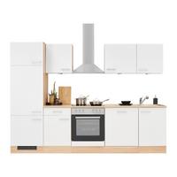 Kuchynský blok LEXA vrát.5 spotrebičov,šírka 280cm - biela/farba ušľachtilej ocele, Modern, kompozitné drevo/plast (280/200/60cm) - Based