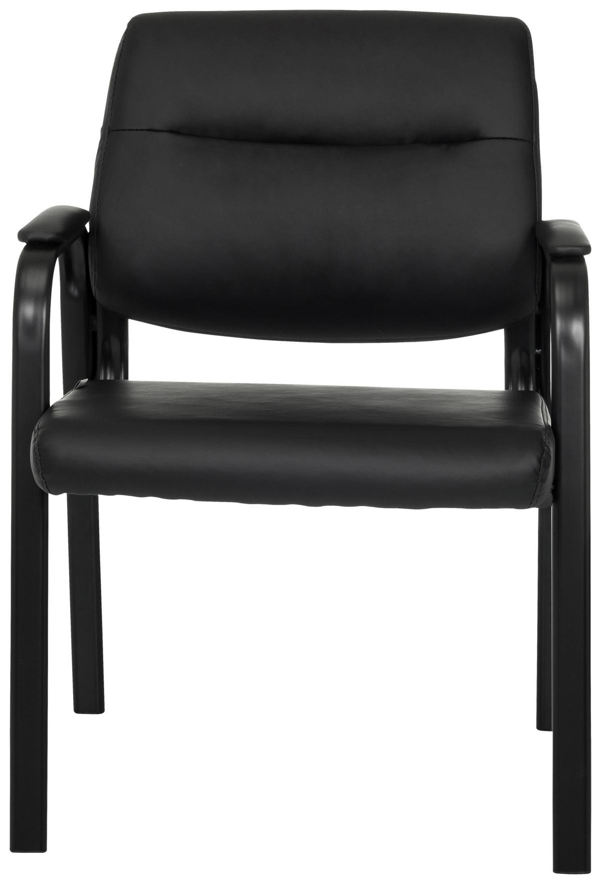 Besucherstuhl Advie V Pu Schwarz B: 60 cm - Schwarz, MODERN, Leder/Metall (60/85/64cm)