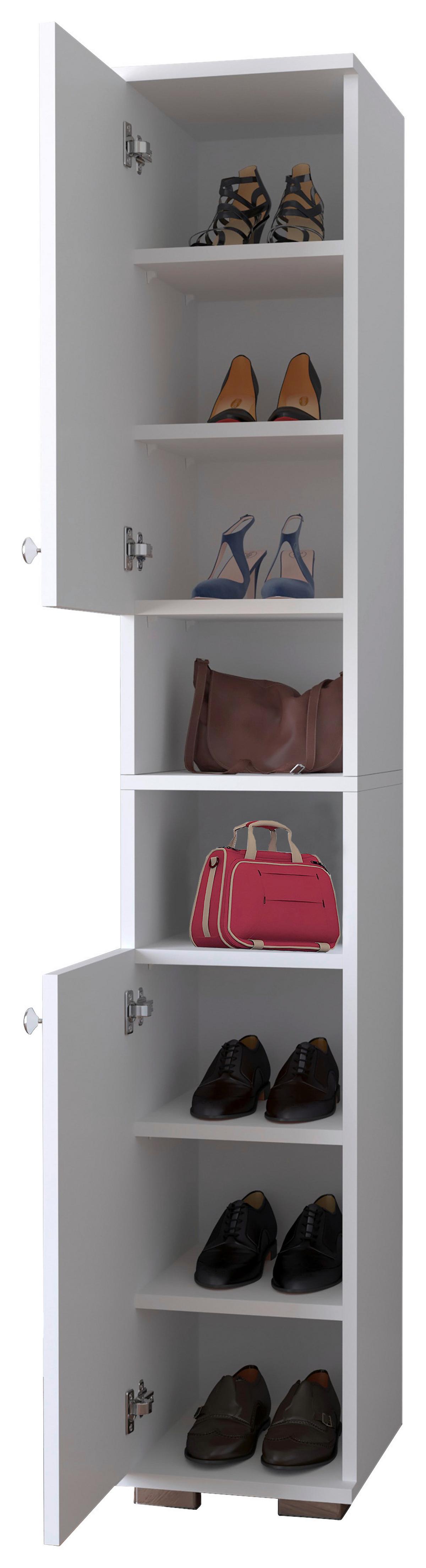 Schuhschrank Gados Weiß B: 30 cm - Anthrazit/Weiß, MODERN, Holzwerkstoff (30/178/33cm) - MID.YOU