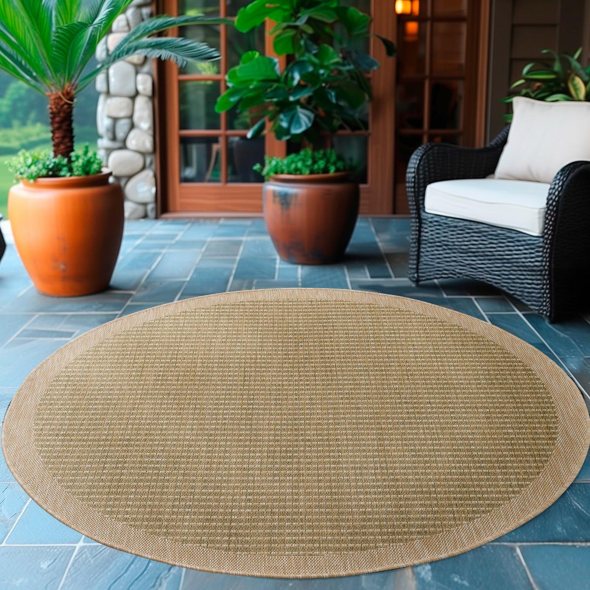 Outdoor-Teppich Giza Grün 200 cm, In- & Outdoor - Grün, Basics, Textil (200cm) - Novel