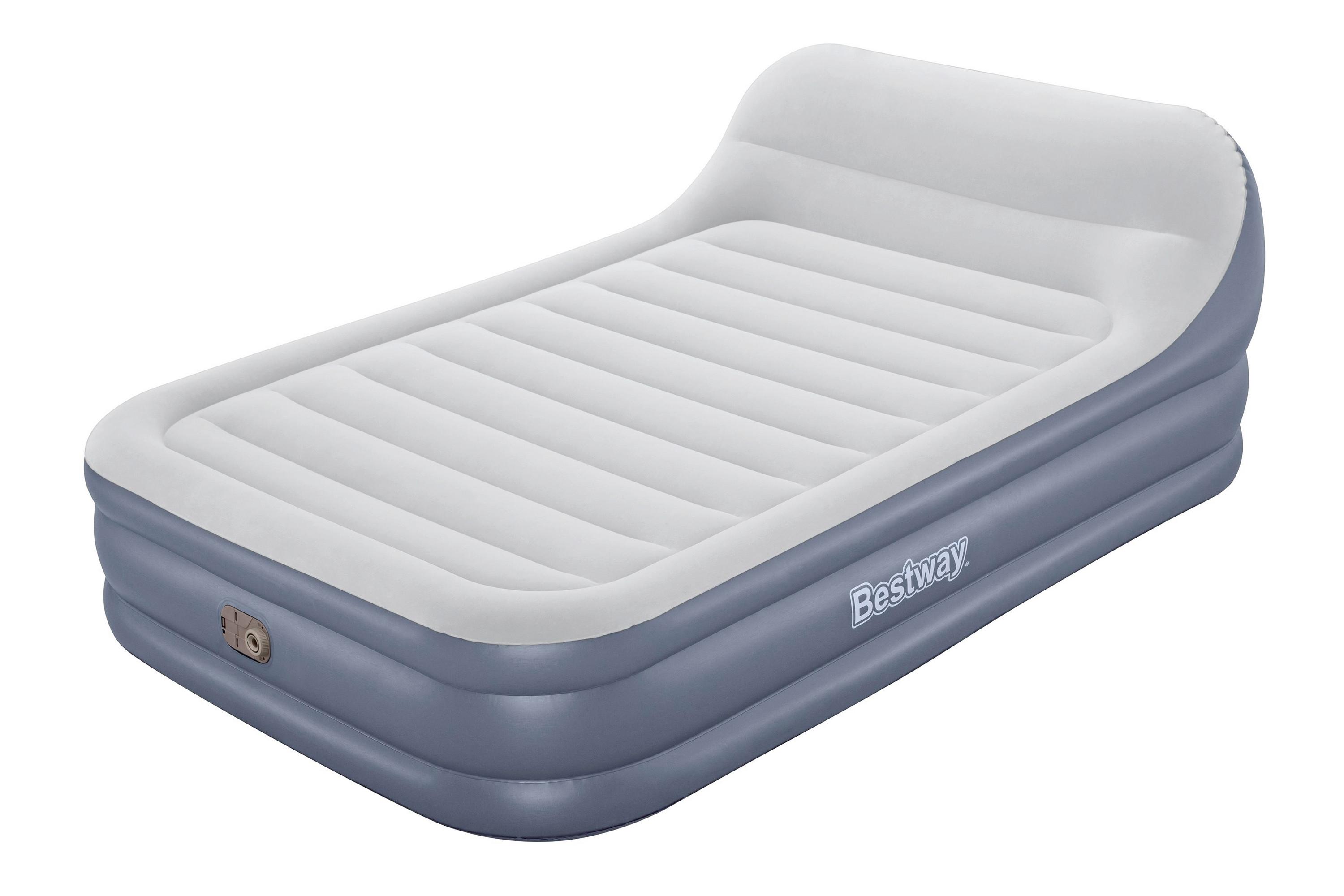 Luftbett Nadine 226x152x82 Cm Bis 300kg, Inkl. Pumpe - Dunkelblau/Grau, KONVENTIONELL, Kunststoff/Metall - Bestway
