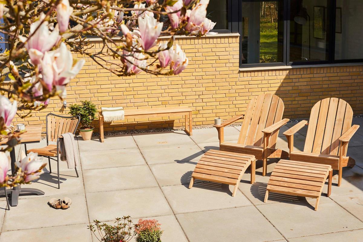 Gartnliege Ellen/vito, Natur 105x88x80 Cm - Teakfarben, Natur, Holz (105cm) - Gardenson