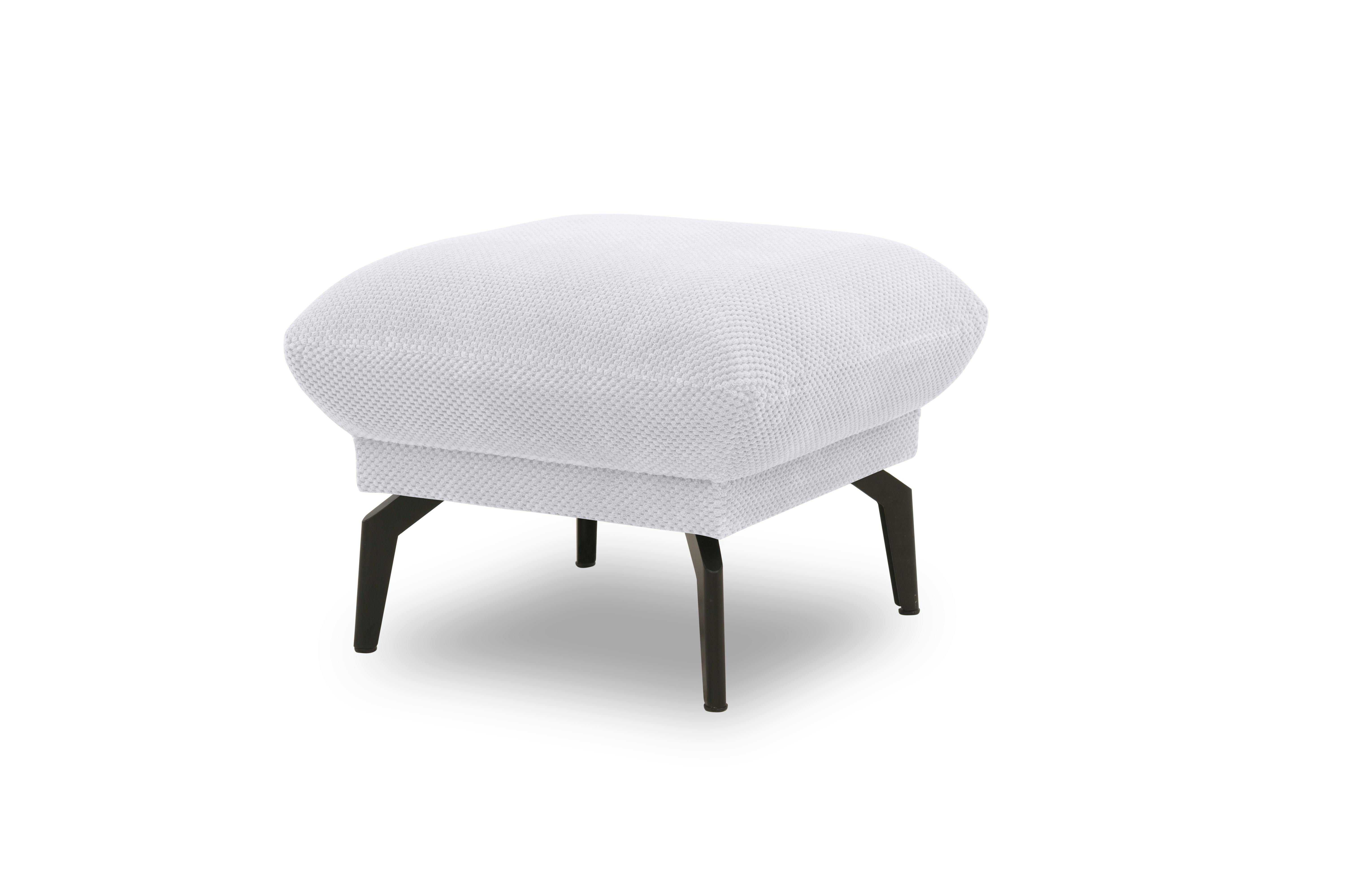 Hocker Silberfarben B: 57 cm - Silberfarben/Schwarz, Design, Textil (57/46/57cm) - MID.YOU