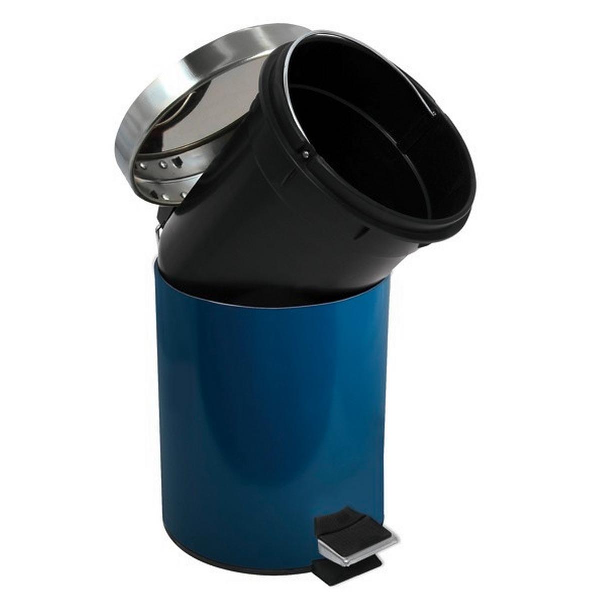 Kosmetikeimer Unis 3l Dunkelblau Metall Dxh 17x25 - Schwarz/Dunkelblau, Basics, Kunststoff/Metall (17/25cm)