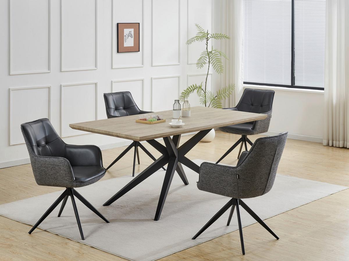 Armlahnstuhl Ion Grau B: 58 cm - Schwarz/Grau, MODERN, Holz/Textil (58/87/61,5cm) - Livetastic
