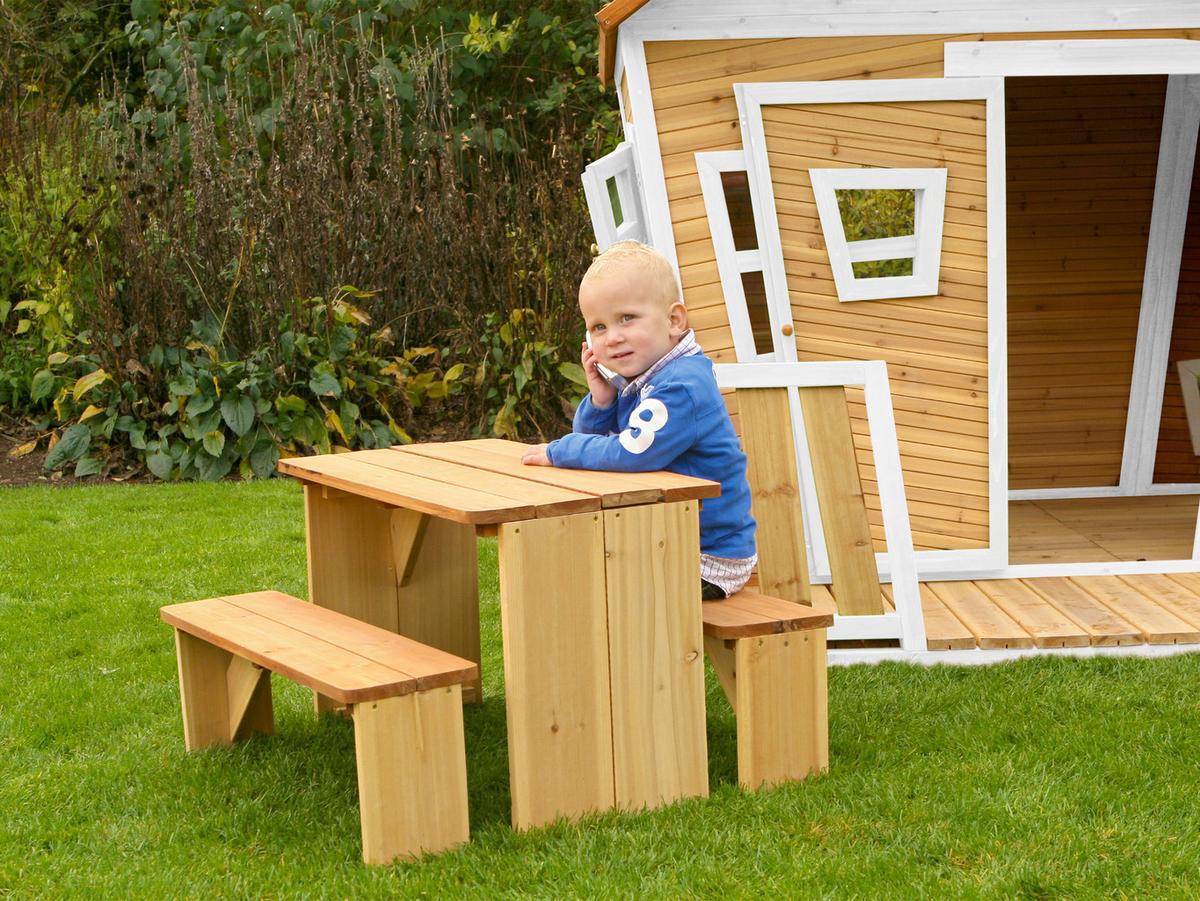 Spielhaus A030.107.01 - Braun/Weiß, KONVENTIONELL, Holz (220/174/193cm) - Ambia Garden