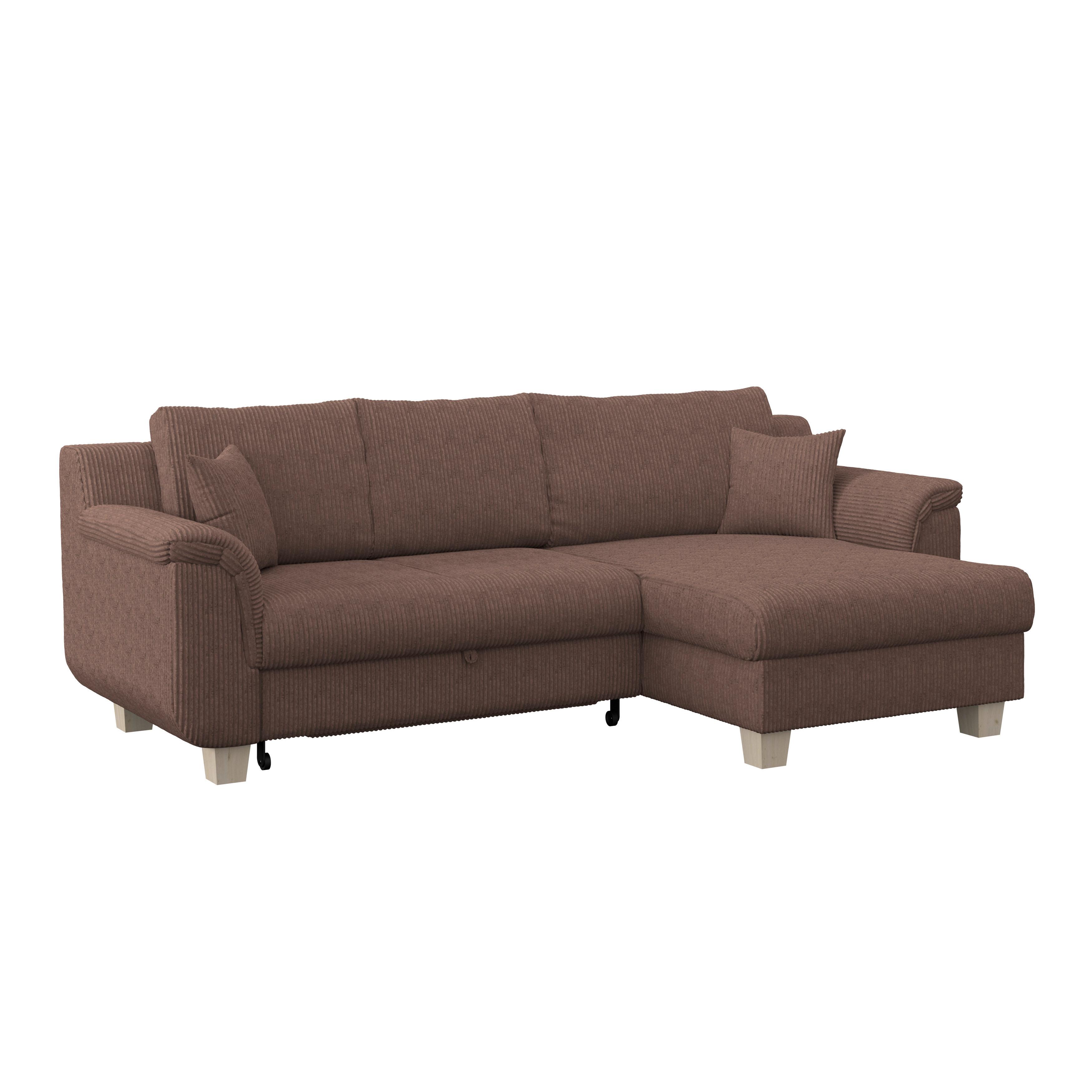 Rohová sedacia súprava ALEX, ružový menčester - prírodná farba/ružová, Modern, textil/plast (246/88cm)