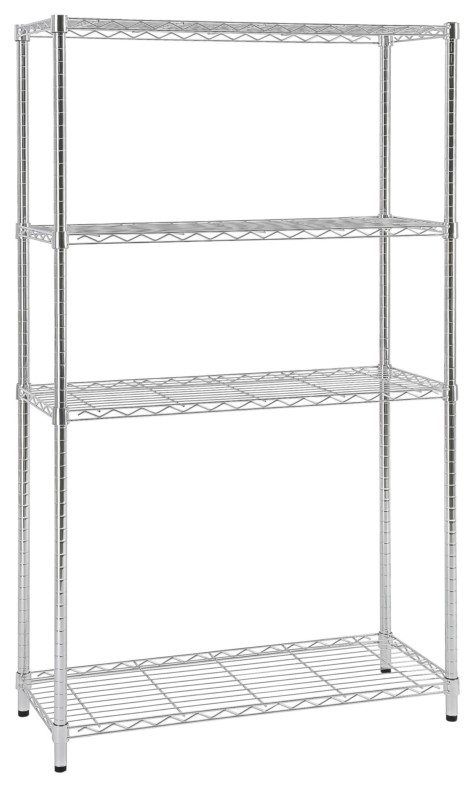 Polc Meran 1 - krómszínű, Modern, műanyag/fém (91/150/35,5cm)