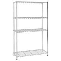 Polc Meran 1 - krómszínű, Modern, műanyag/fém (91/150/35,5cm)