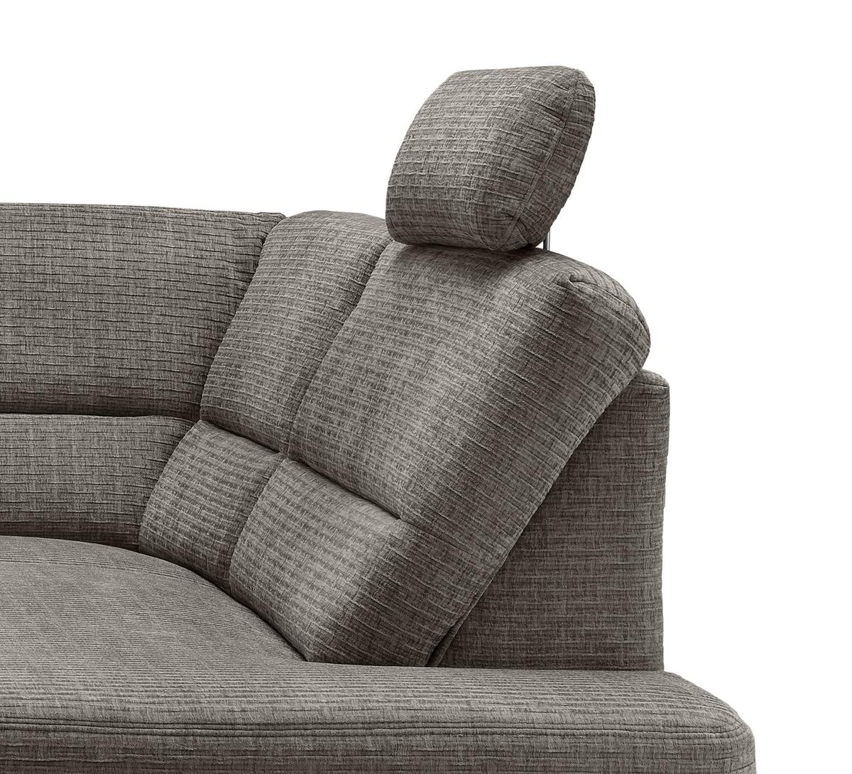 Ecksofa Cavoli Graubraun Relaxfunktion S: 266x190 cm - Graubraun/Schwarz, MODERN, Textil (266/190cm) - Livetastic