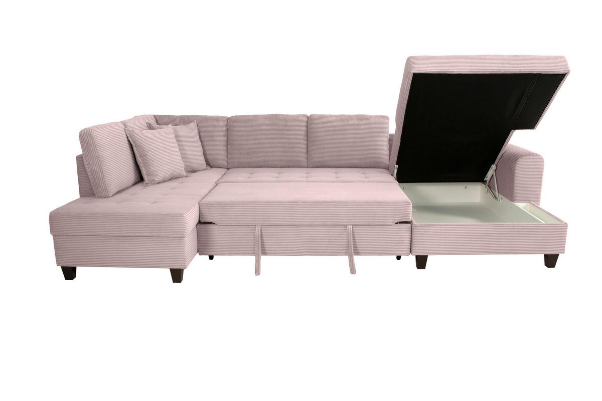 Wohnlandschaft Moritz Rosa U-Form: 178x324x155 cm - Rosa, Trend, Textil (178/324/155cm)