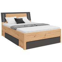Tárolós Ágy Saturn 140/200 Cm - grafitszürke/Artisan tölgy, Konventionell, faalapú anyag (140/200cm)