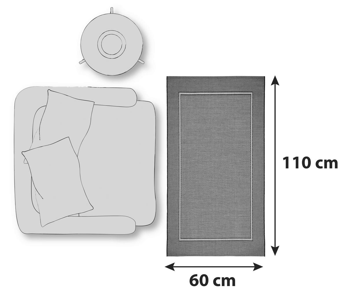 Síkszövött Szőnyeg Paul Kb. 60/110cm - antracit, Basics, textil (60/110cm) - James Wood