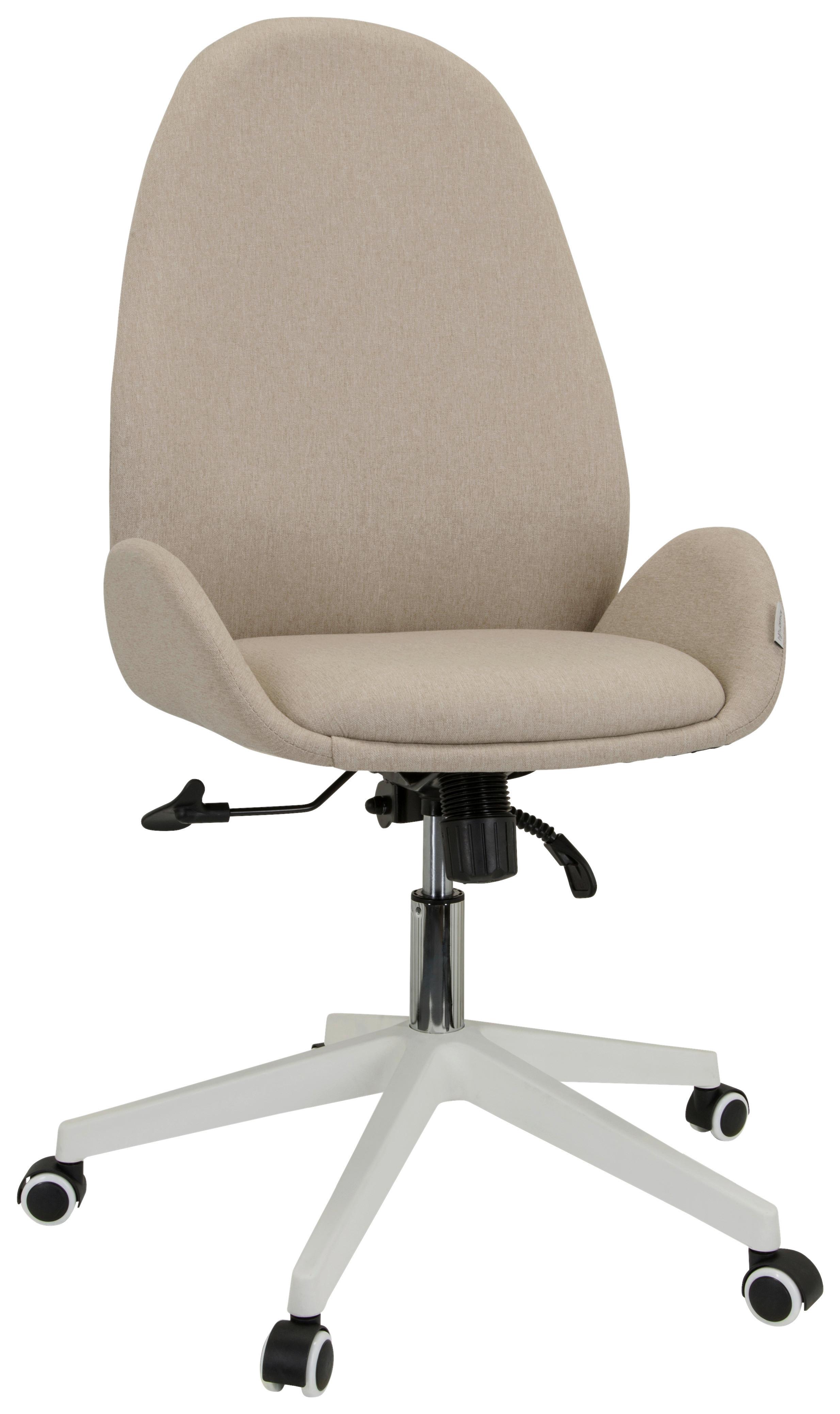 Drehstuhl Avea I Mit Wippfunktion Beige - Beige/Weiß, Basics, Kunststoff/Textil (56/104/58cm) - MID.YOU