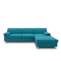 Ecksofa mit Schlaffunktion Jamie Chromfarben Webstoff - Chromfarben/Petrol, KONVENTIONELL, Textil (252/150cm) - MID.YOU