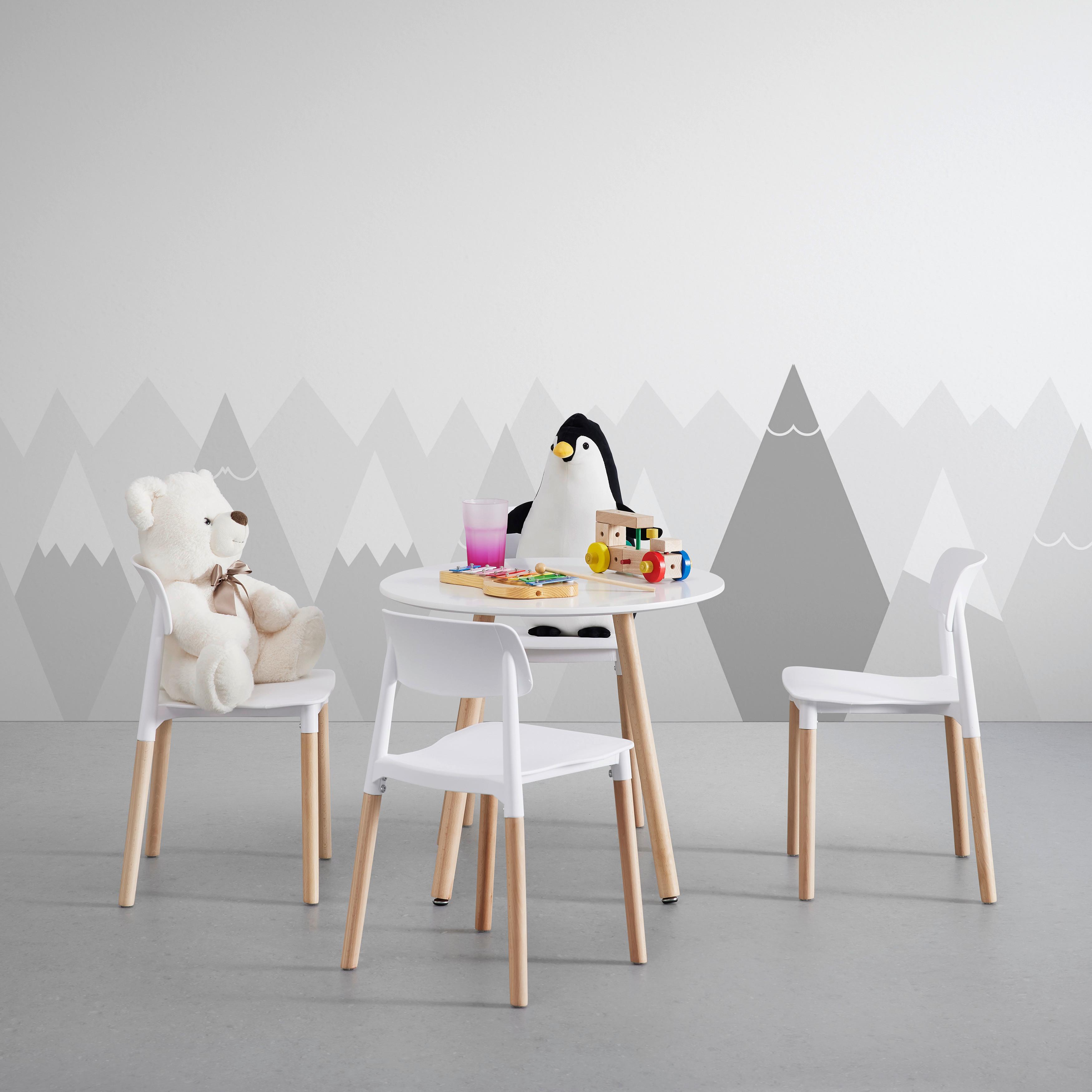 Dětská sedací souprava DESSY bílá - bílá, Moderní, dřevo/plast (60/48/60cm) - Bessagi Kids