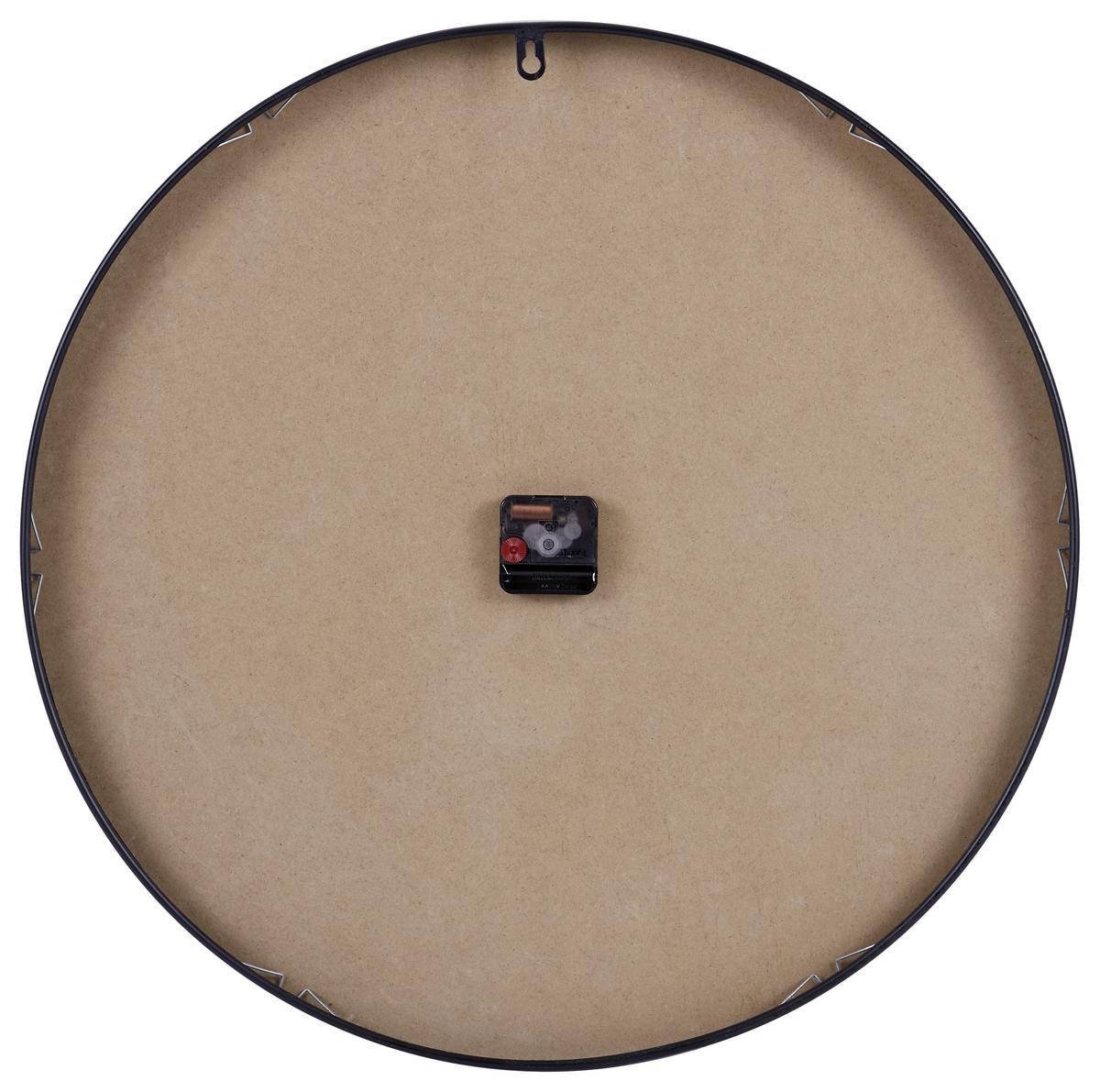 Wanduhr Aras Ø 60 Cm Analog Natur/schwarz Eisen Weltkarte - Schwarz, Basics, Holzwerkstoff/Metall (60cm) - Luca Bessoni