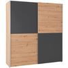 Schwebetürschrank Time,graphit Eiche Artisan Dekor, B: 170 Cm - Graphitfarben/Eiche Artisan, Basics, Holzwerkstoff (170/191/59cm)