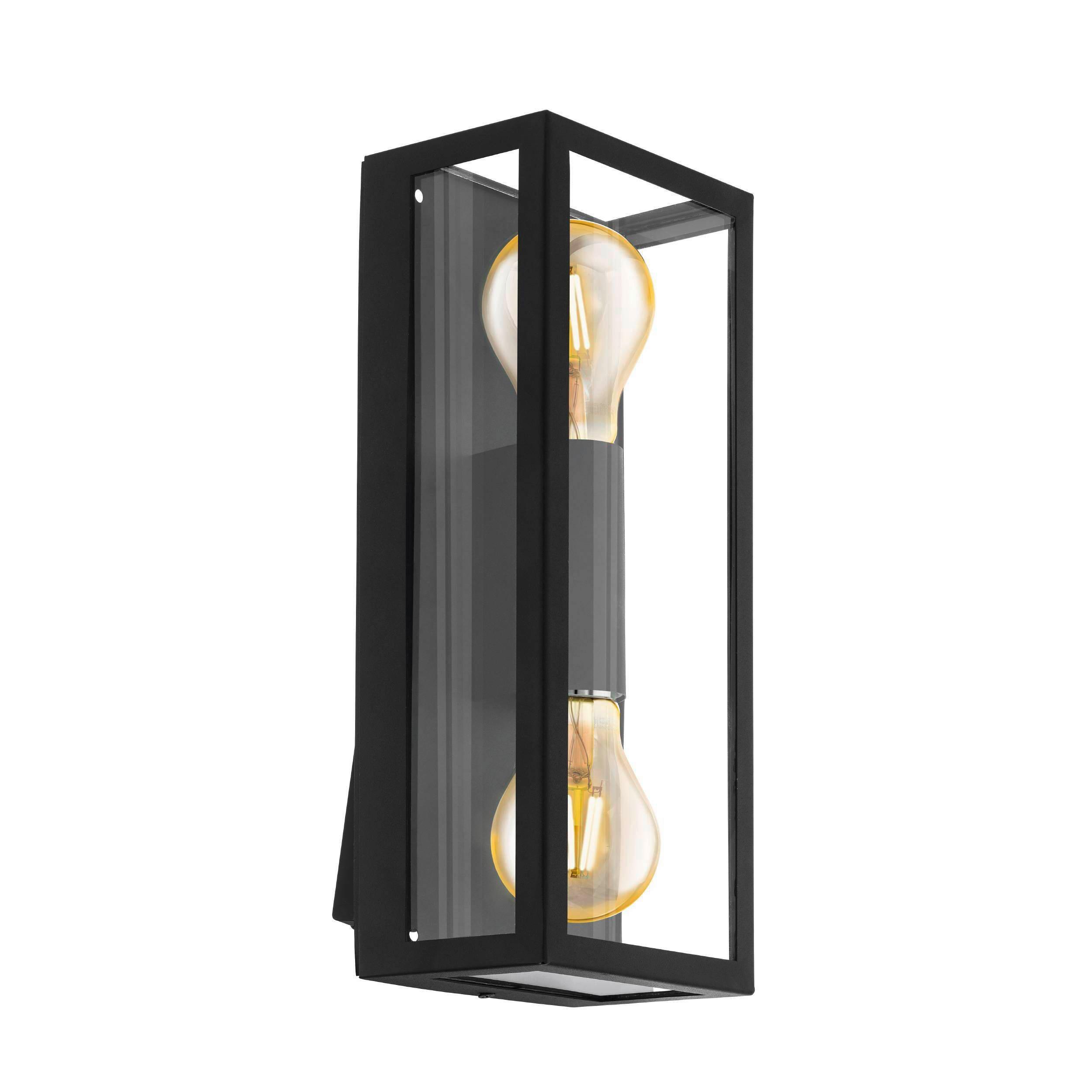 Außenwandleuchte Alamonte 60w Metall Glas, Wandmontage