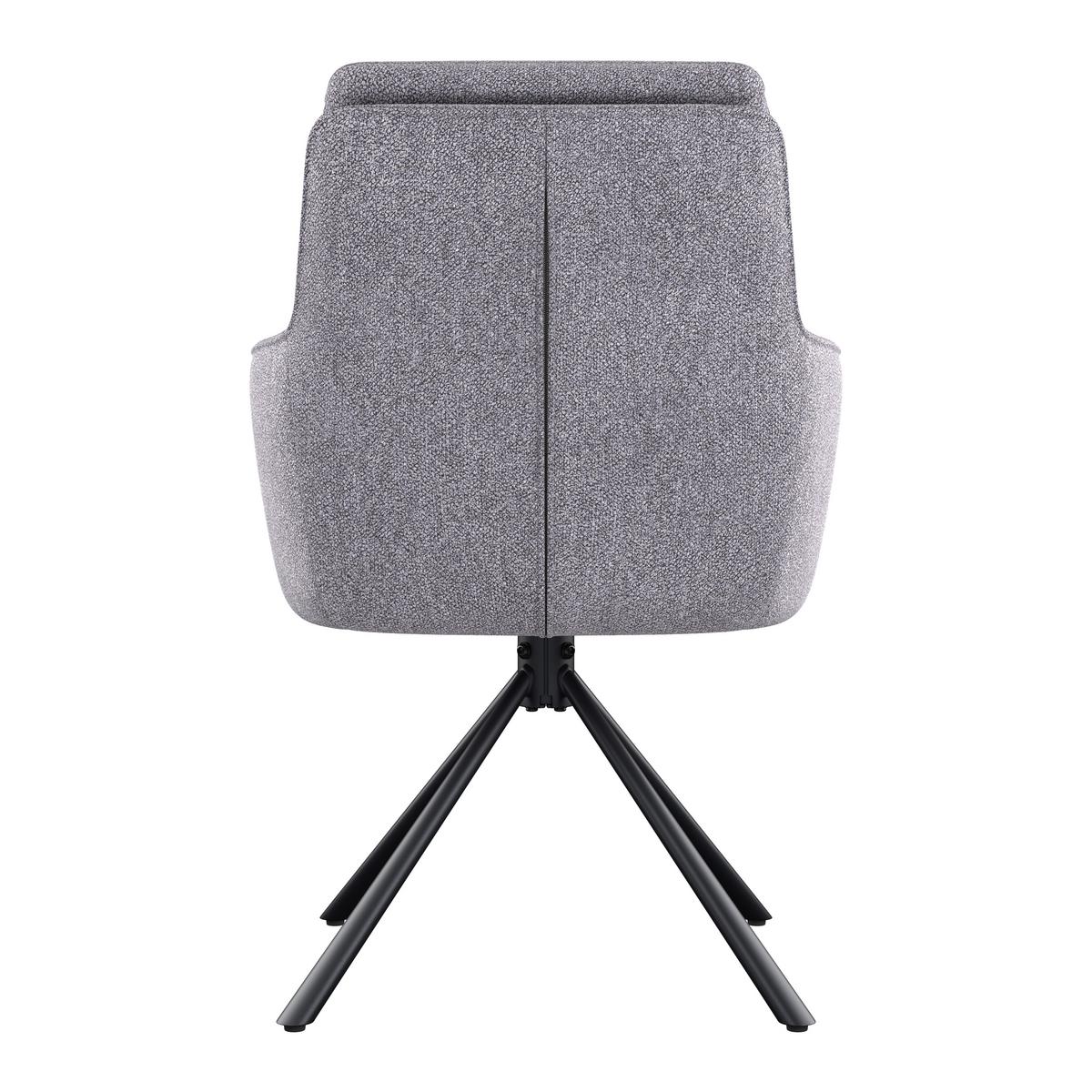 Armlehnstuhl Luce Grau/Schwarz B: 60 cm - Schwarz/Grau, MODERN, Textil/Metall (60/89/67cm) - MID.YOU