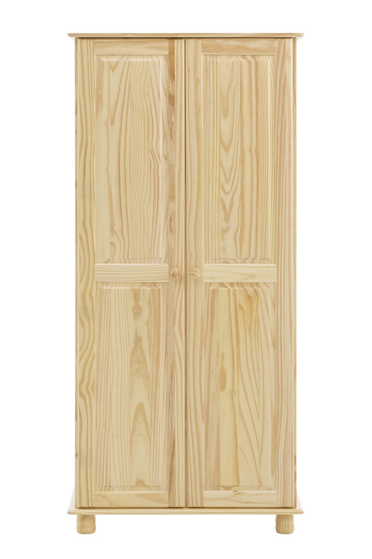 Kleiderschrank Naturfarben B: 82cm - Naturfarben, Natur, Holz (82/170/52cm) - Livetastic