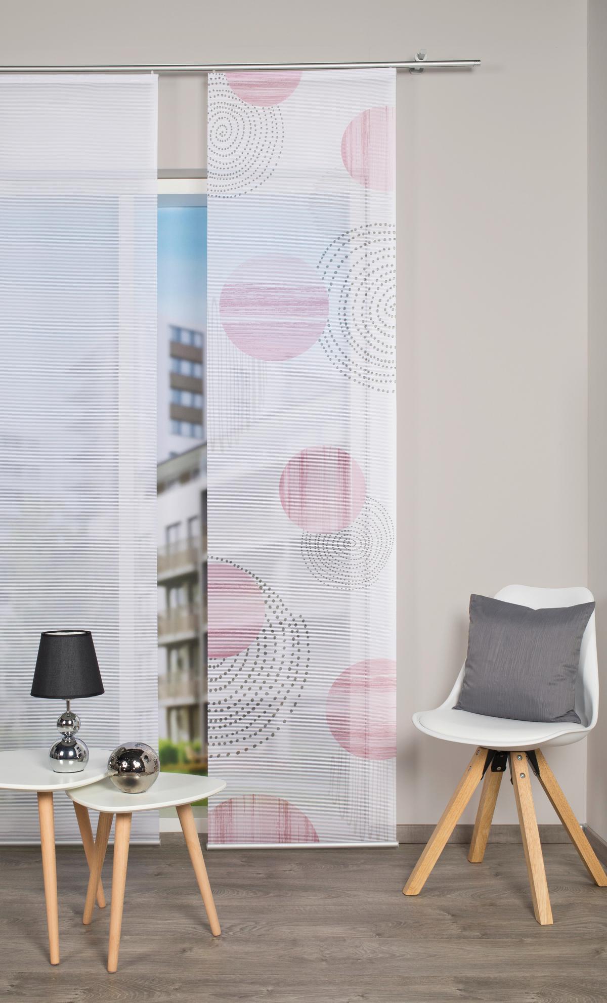 Flächenvorhang Neomi Rosa Rot B: 60 Cm - Rot/Rosa, Design, Textil (60/260cm)