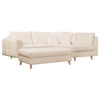 Ecksofa Ariella Weiß S: 231x161 cm - Naturfarben/Weiß, Design, Textil (231/161cm) - Livetastic