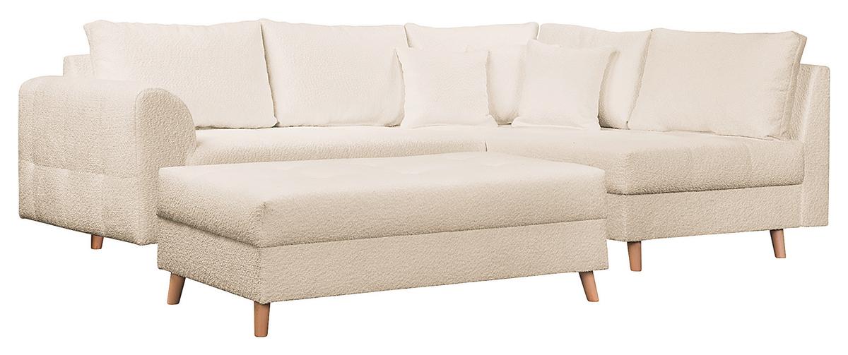 Ecksofa Ariella Weiß S: 231x161 cm - Naturfarben/Weiß, Design, Textil (231/161cm) - Livetastic