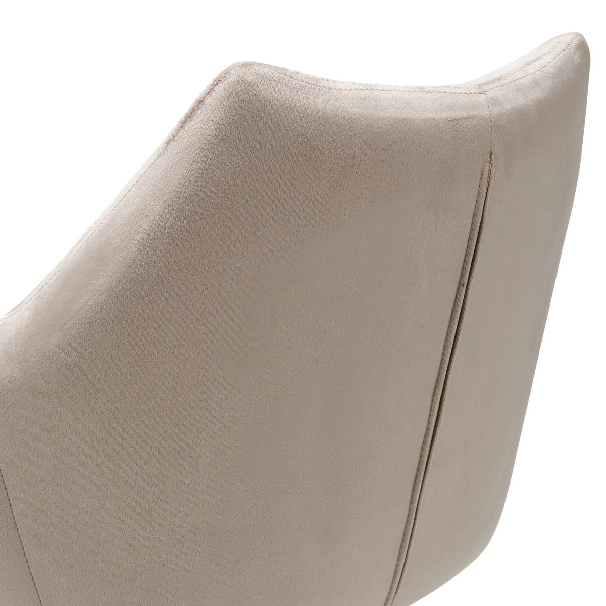 Armlehnstuhl Leila Braun/Schwarz Gepolstert - Beige/Schwarz, LIFESTYLE, Textil/Metall (60/83/59cm) - MID.YOU