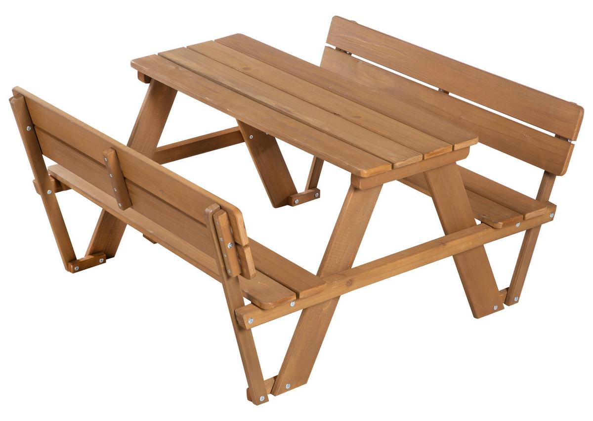 Kinder-Gartenset 456007te Outdoor + - Teakfarben, Basics, Holz (107/50,5/89cm) - Roba