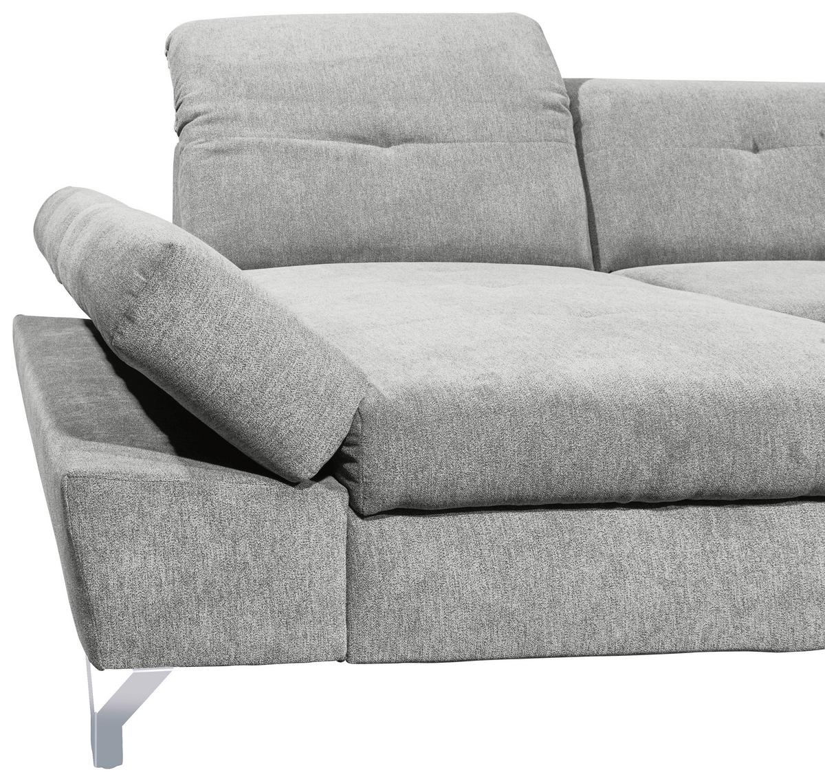 Ecksofa Melfi Schlammfarben U: 168 cm - Schlammfarben/Silberfarben, MODERN, Textil (168/350/245cm) - MID.YOU