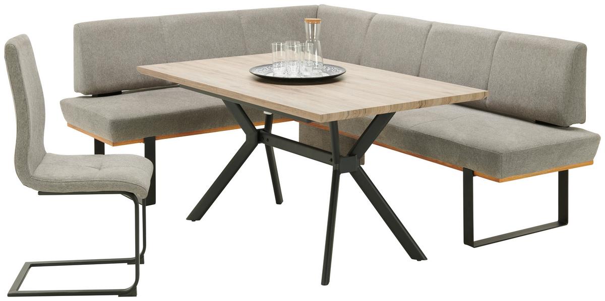 Eckbank Dunkelgrau/Schwarz Tristan 175x225 cm - Schwarz/Grau, MODERN, Holz/Textil (175/225cm) - James Wood