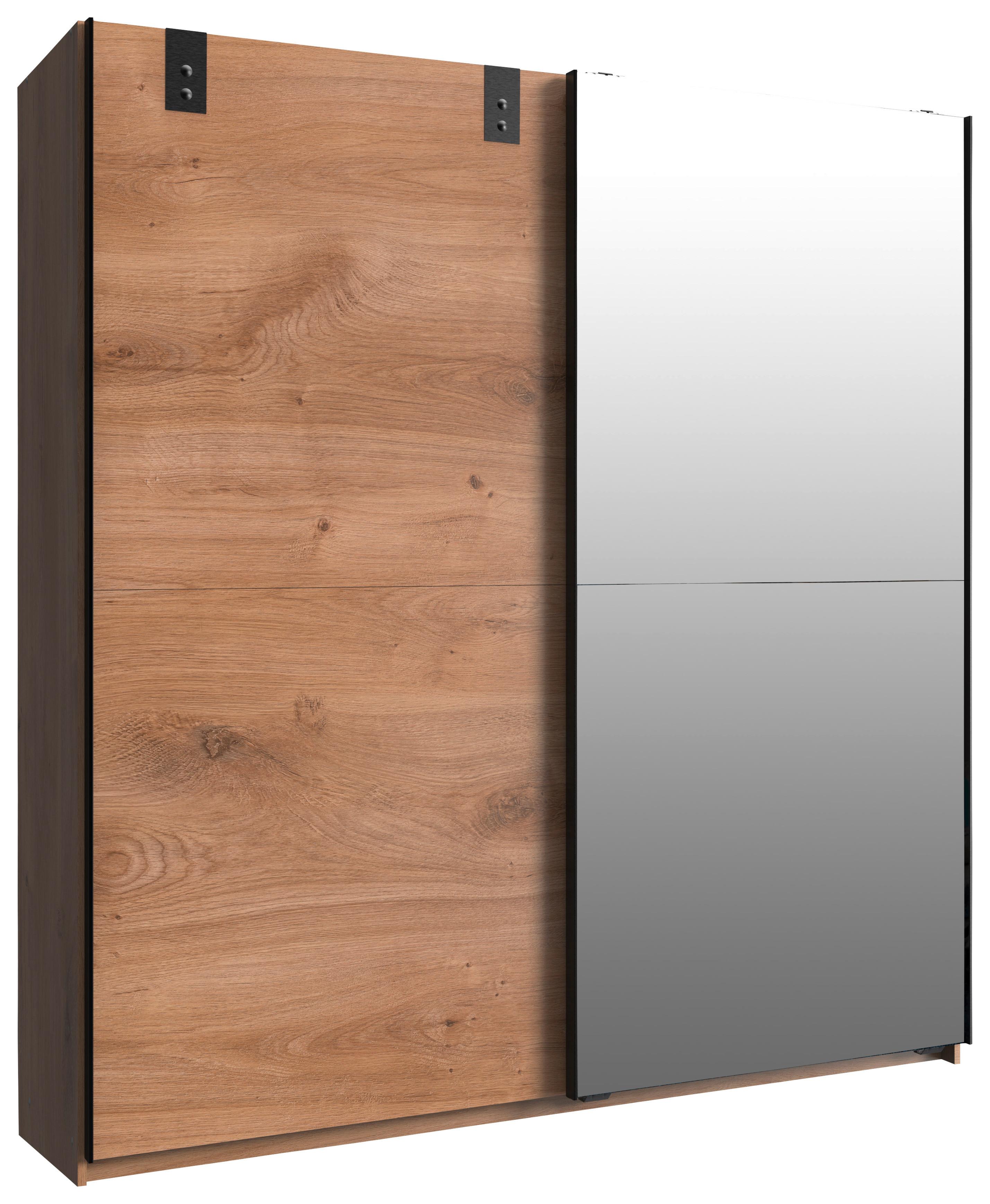 Schwebetürenschrank B: 180cm Cardiff Eiche Dekor - Eichefarben, Basics, Holzwerkstoff (180/198/64cm) - MID.YOU