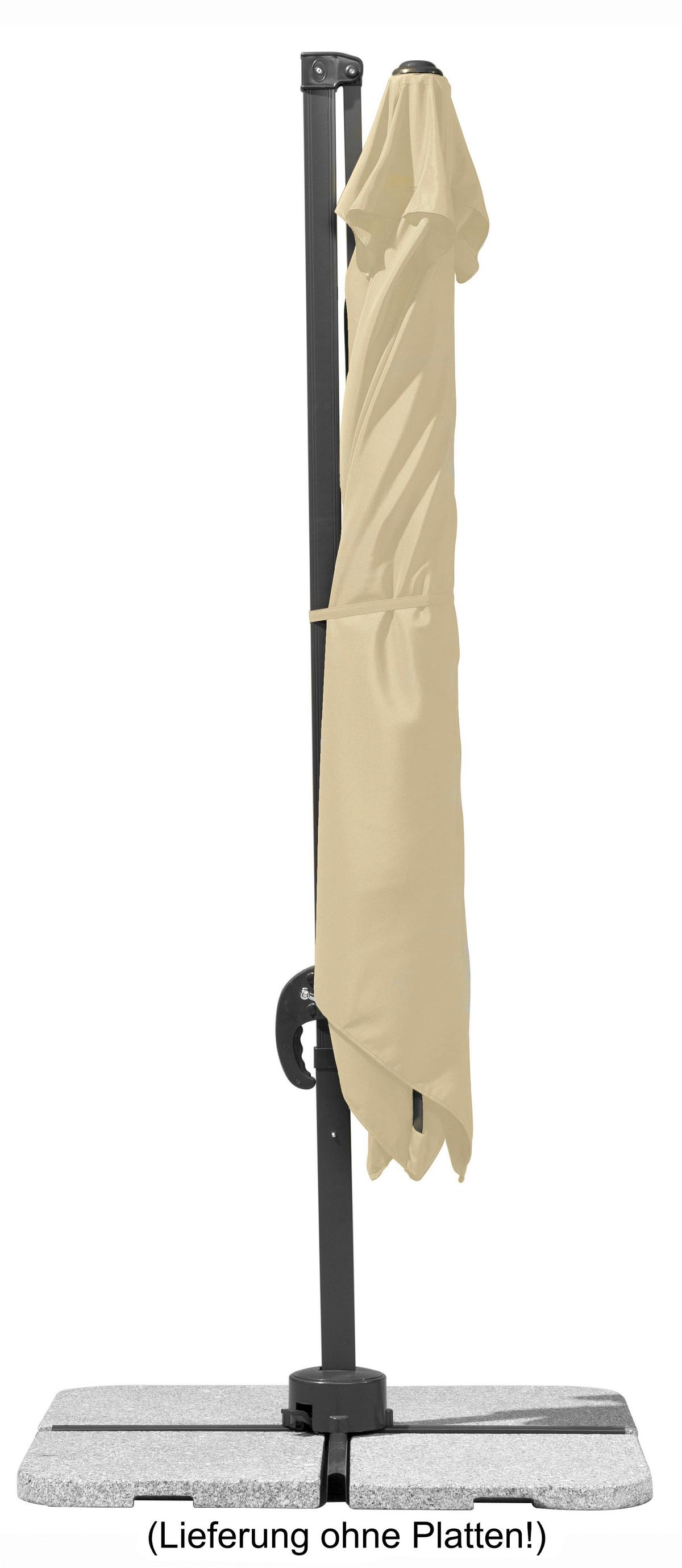 Ampelschirm Rhodos Junior Bxhxt: 338x239x270 Cm Naturfarben - Anthrazit/Naturfarben, Basics, Textil/Metall (338/239/270cm) - Schneider