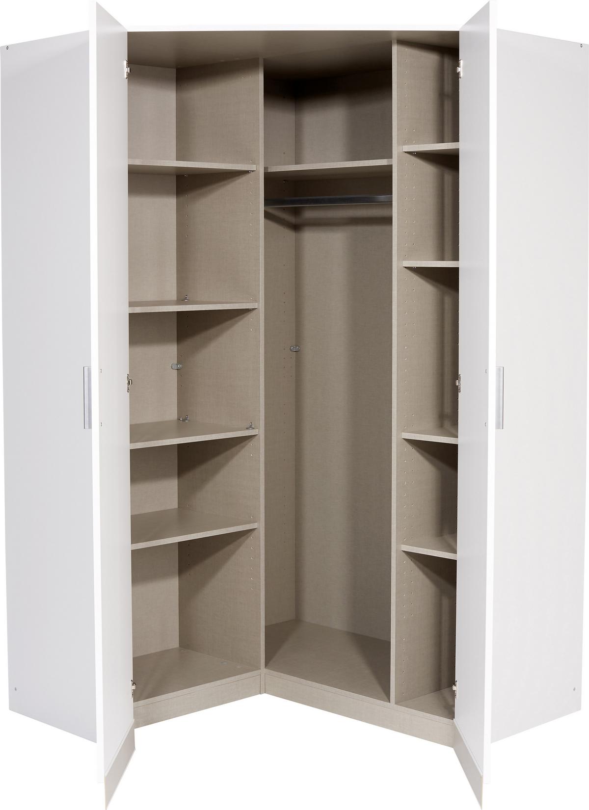 Eckschrank 117 cm Celle, Weiß Hochglanz - Weiß Hochglanz/Weiß, MODERN, Holzwerkstoff (117/197/117cm)