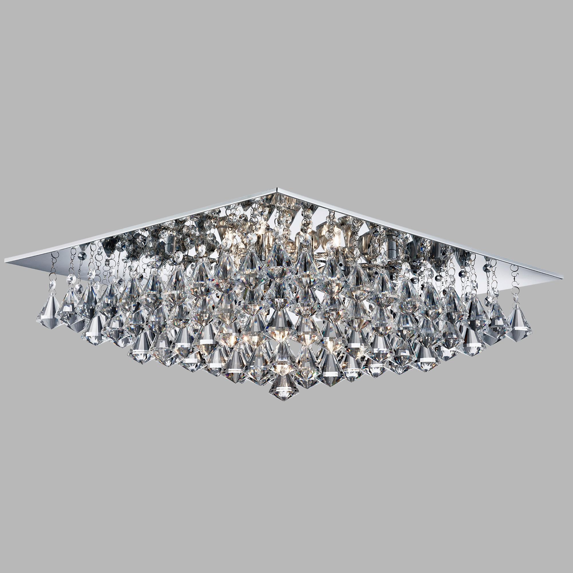 Deckenleuchte Hanna 8lt 7308-8cc - Klar, Design, Glas/Metall (55/55/22cm)