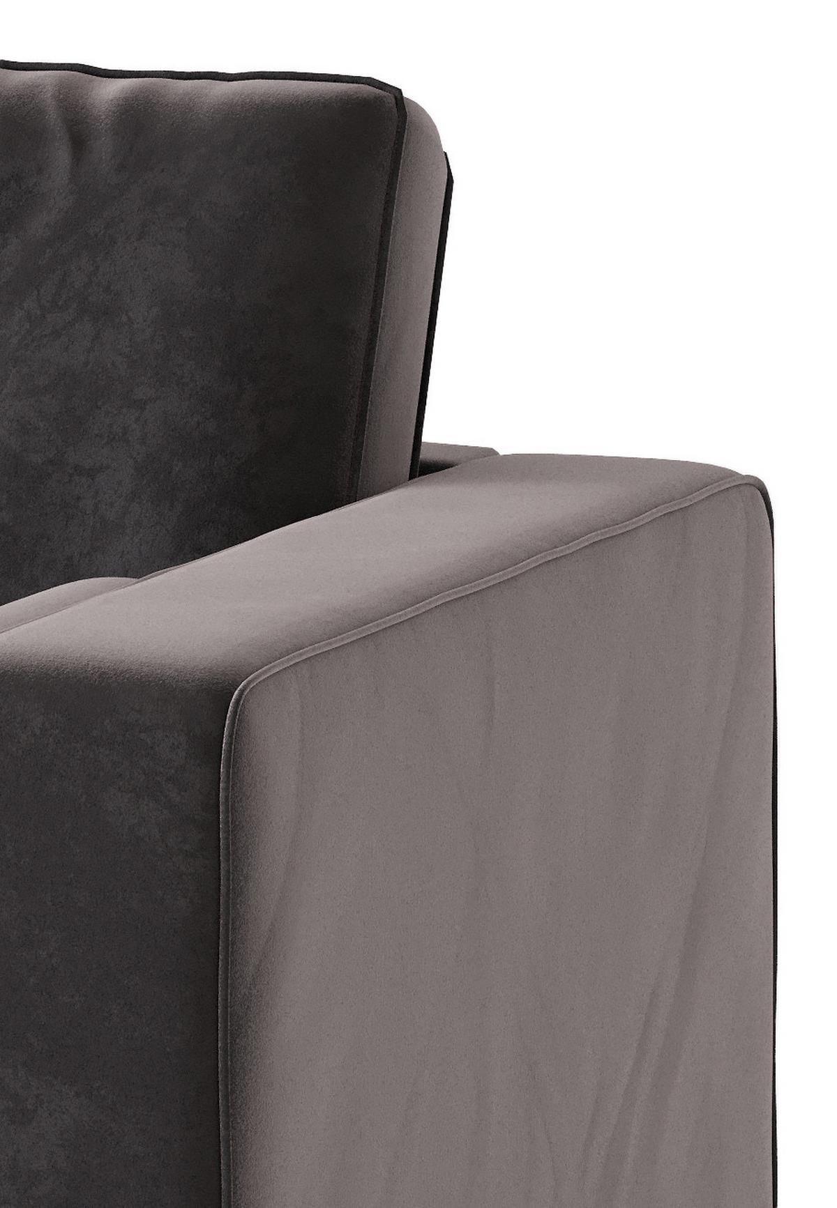 Ecksofa Scott - Edelstahlfarben/Anthrazit, Design, Textil (259/206cm) - Livetastic