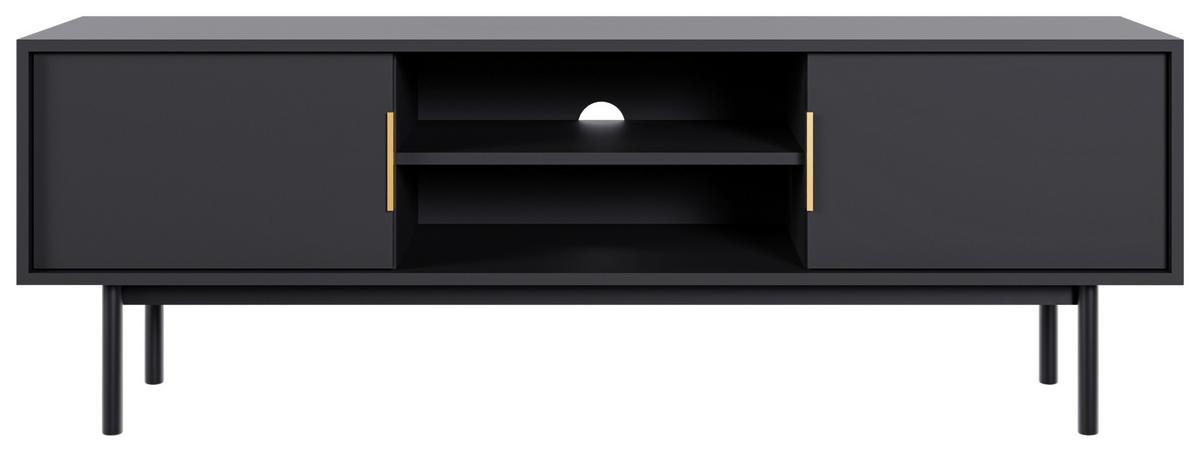 TV díl AVIV - černá/barvy zlata, Design, kov/kompozitní dřevo (154/53,5/39cm) - MID.YOU